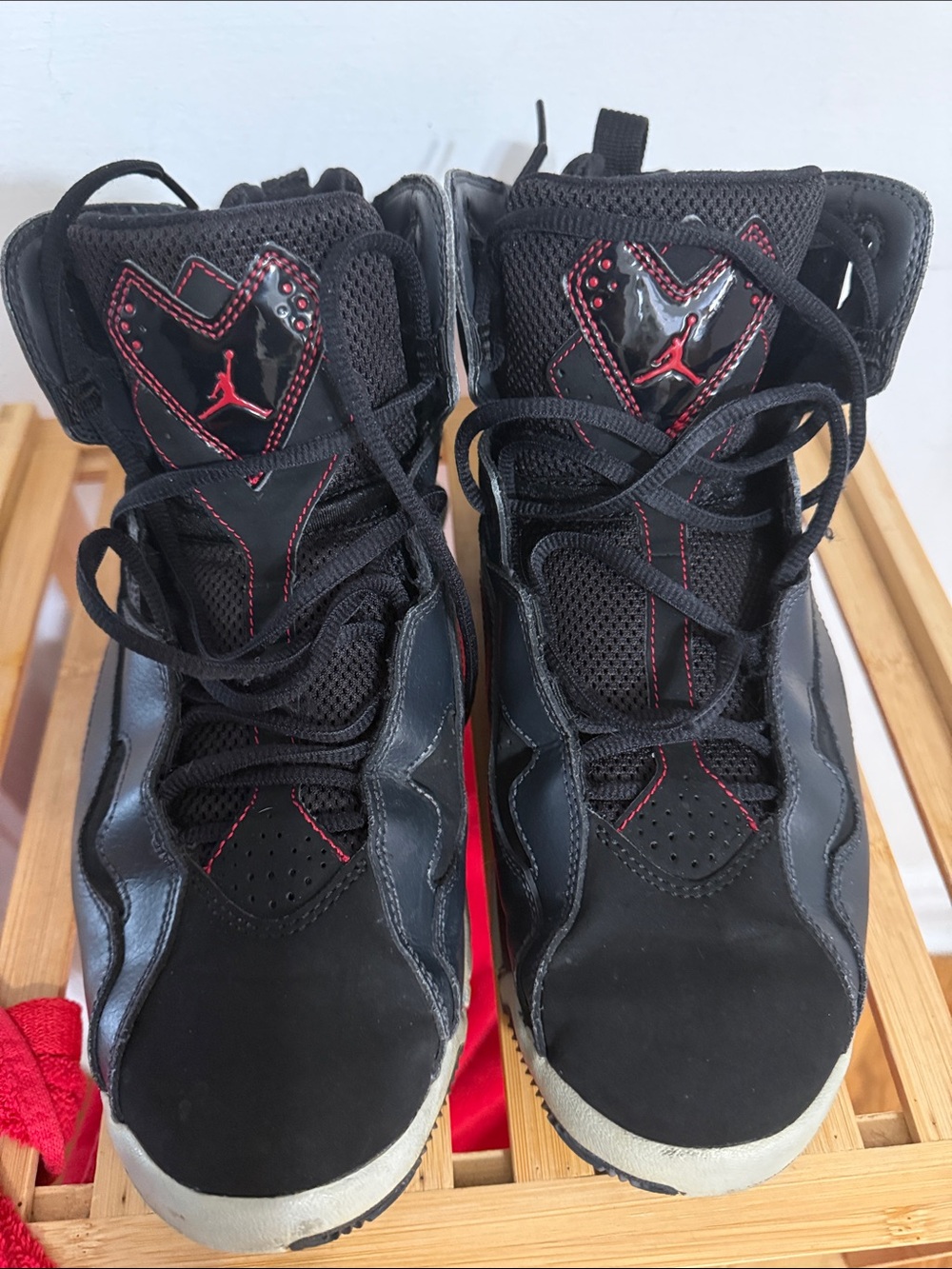Jordan Black with Red Accent High-Top Sneakers